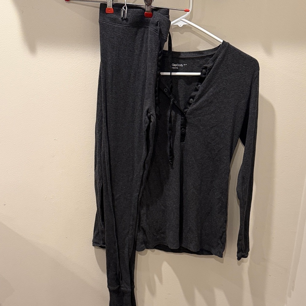 Gapbody Charcoal Sleepset with Drawstring Waist